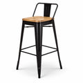 Tabourets de Bar Industriels en Métal et Bois - Hauteur 66 cm