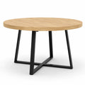 Table à Manger Ronde pour 4 à 6 Personnes en Bois et Noir, 110 cm