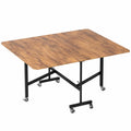 Table à Manger Pliante avec Roulettes et Freins pour 4-6 personnes